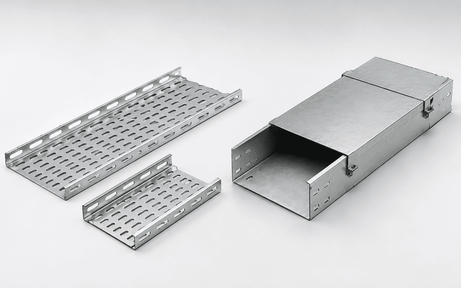 Gersan aluminium cable trays and bend accessory, product photograph