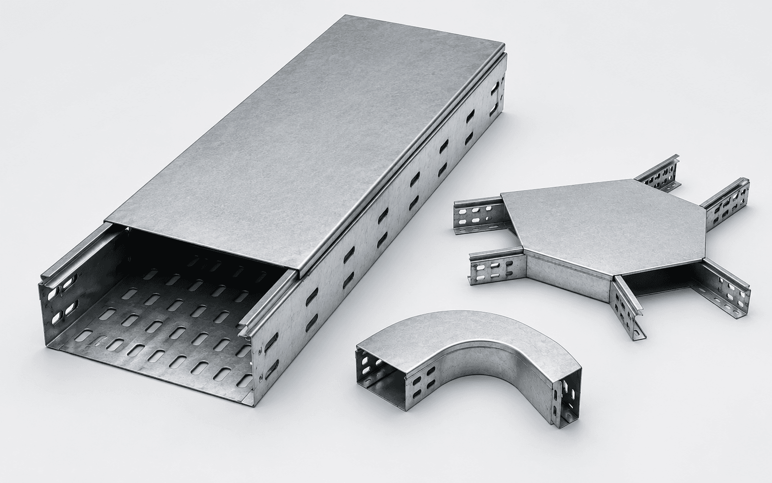 Gersan cable tray with clamping lid cover, product photograph