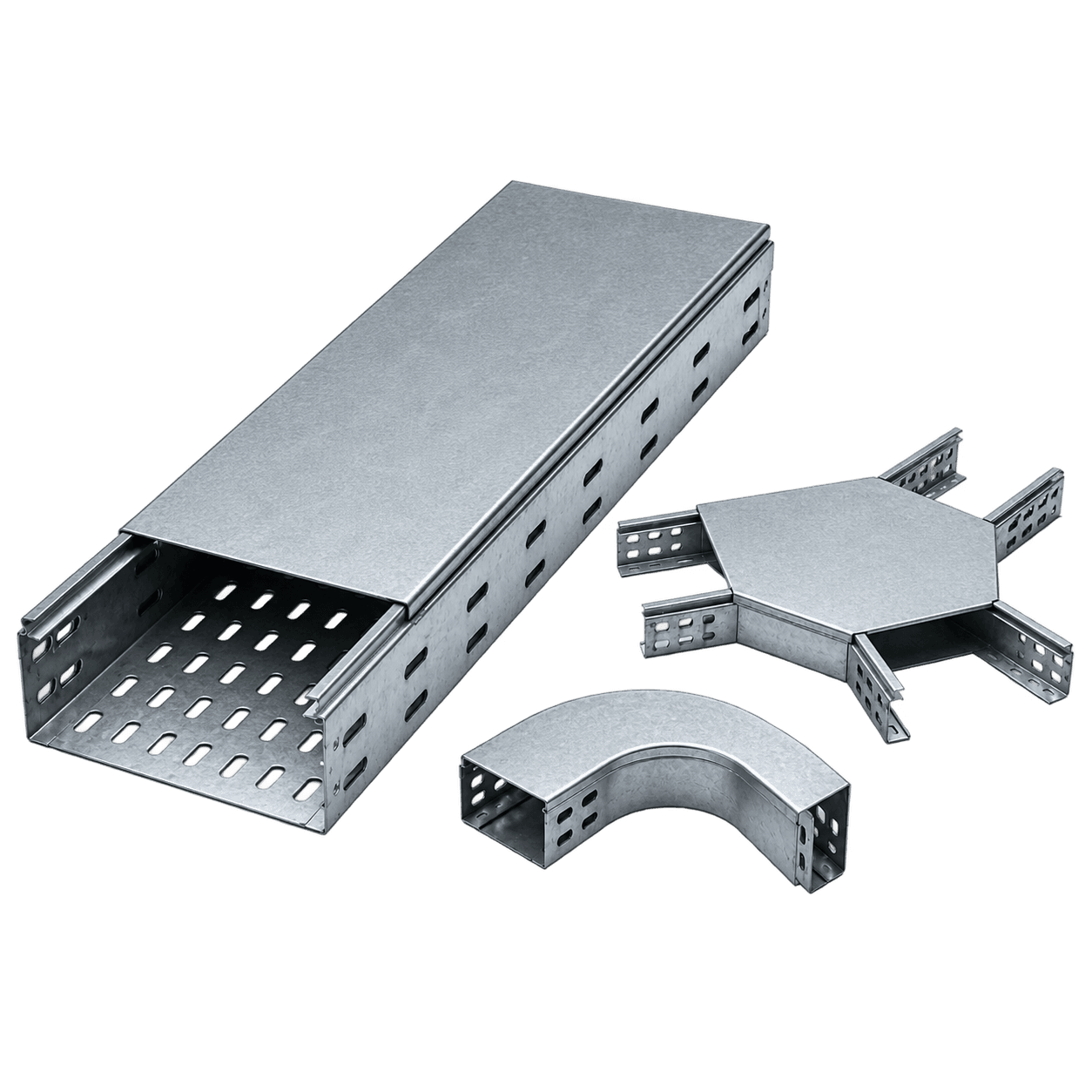 Gersan cable tray with clamping lid cover, product photograph