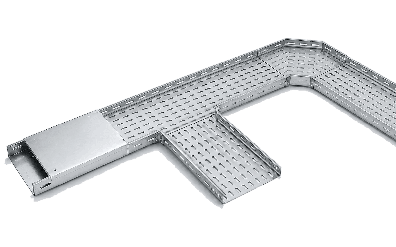 Gersan heavy duty cable tray with tee and bend accessories, product photograph