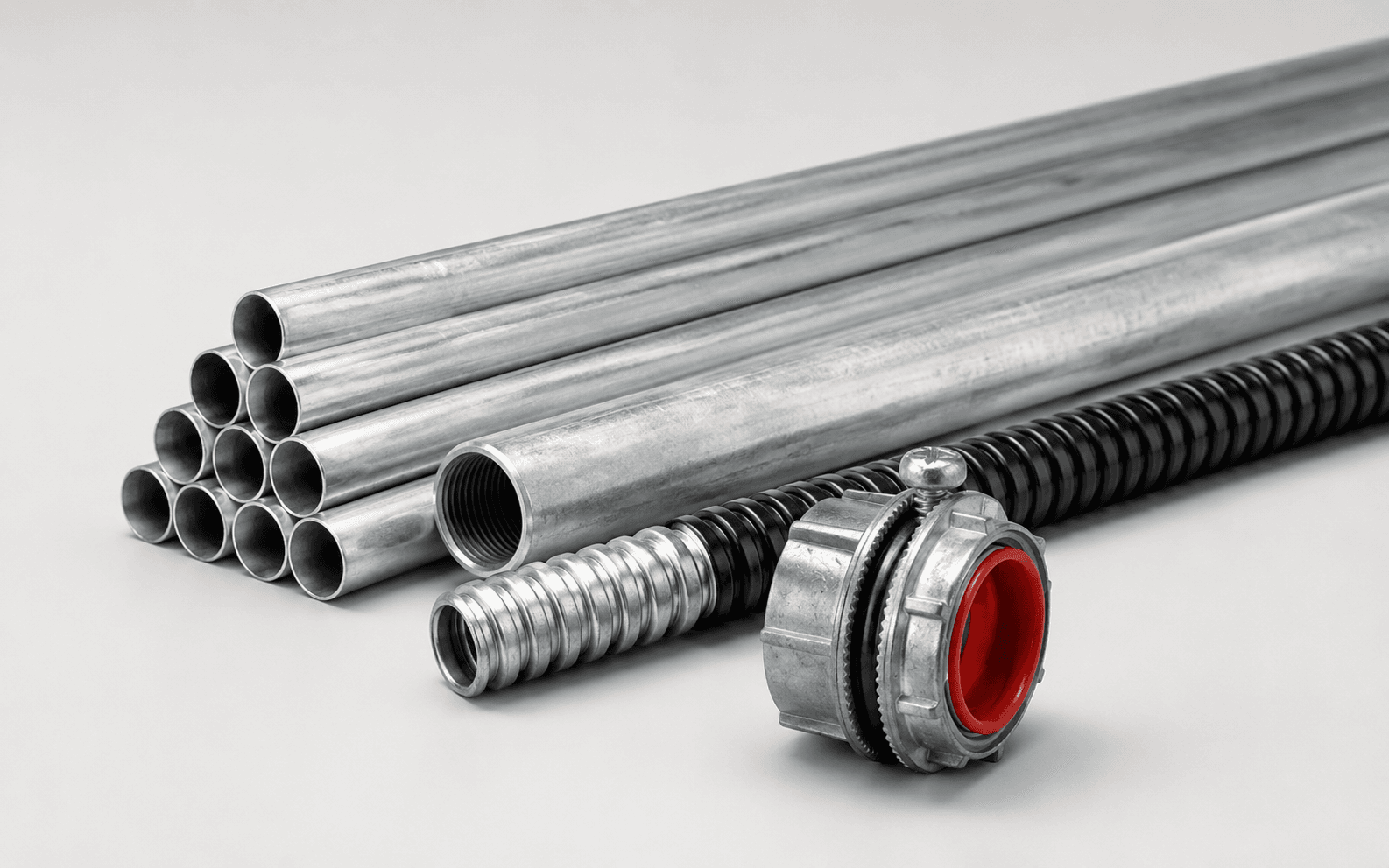 Gersan galvanized steel conduit, flexible conduit and fitting, product photograph