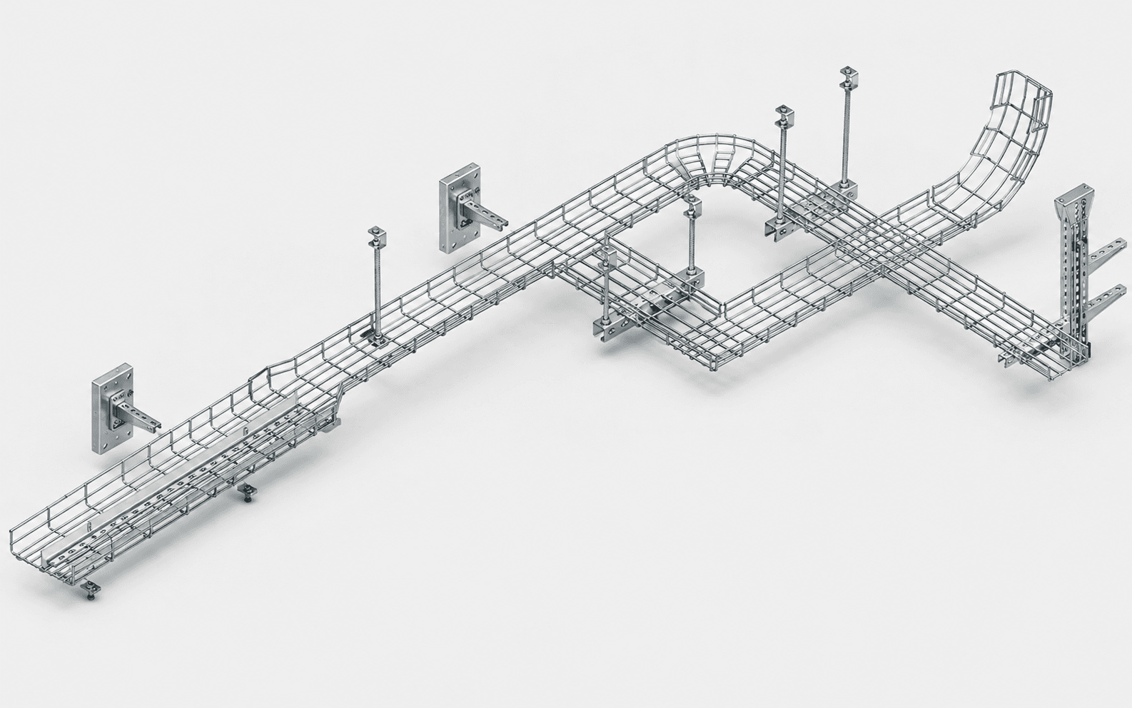 Gersan wire-mesh cable tray system, product photograph