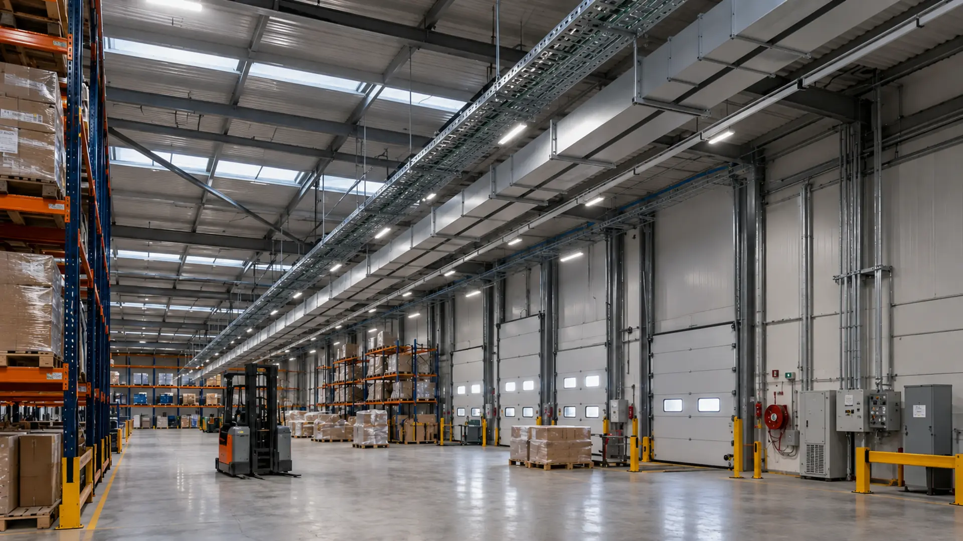 Warehouse and logistics hall interior