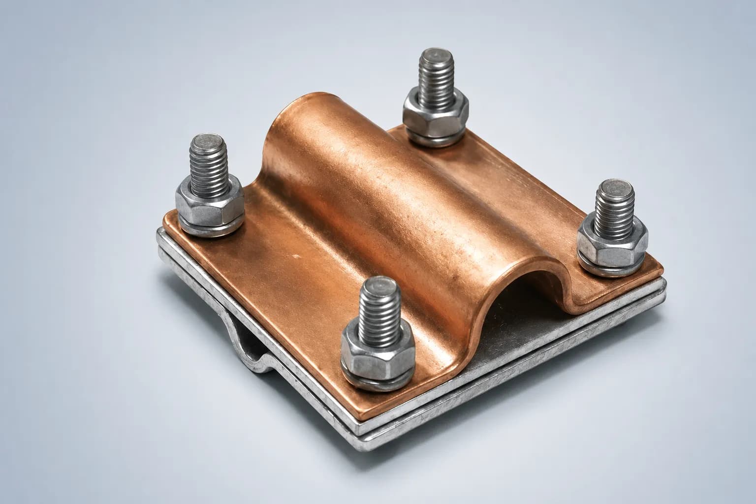 Gersan galvanized-to-copper transition clamp