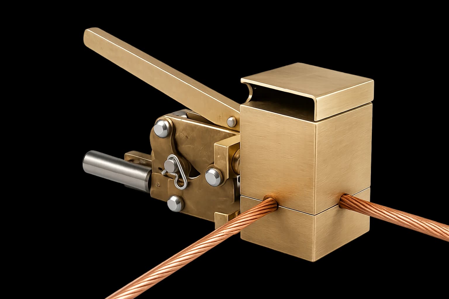 Exothermic welding connection being made on a copper conductor