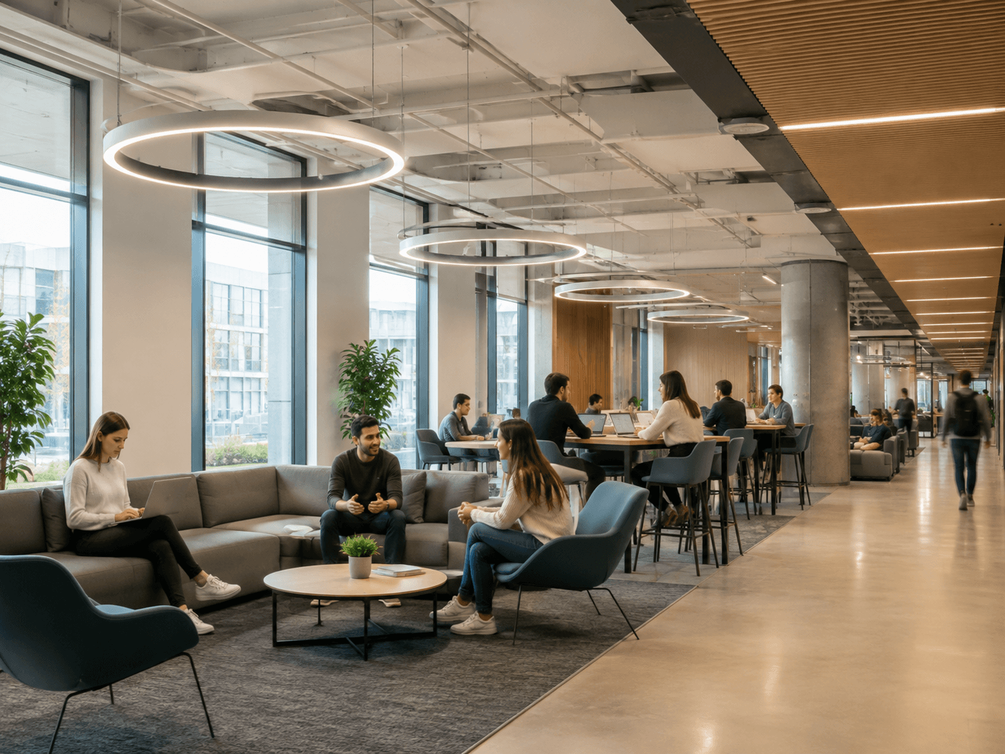 Catalogue decorative luminaires in an office or education interior