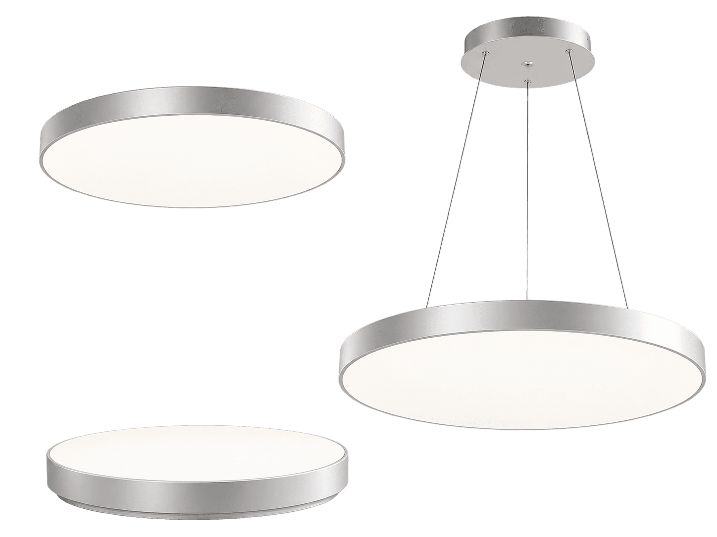 Architectural interior illuminated by decorative luminaires