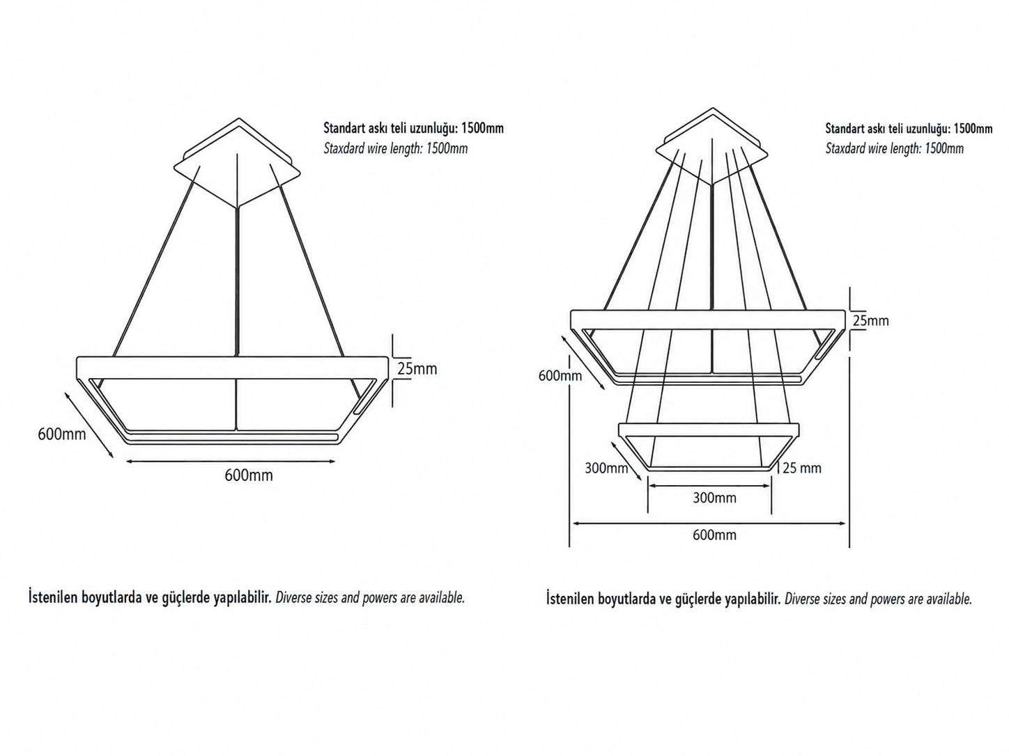 Square Ring Series catalogue technical drawing