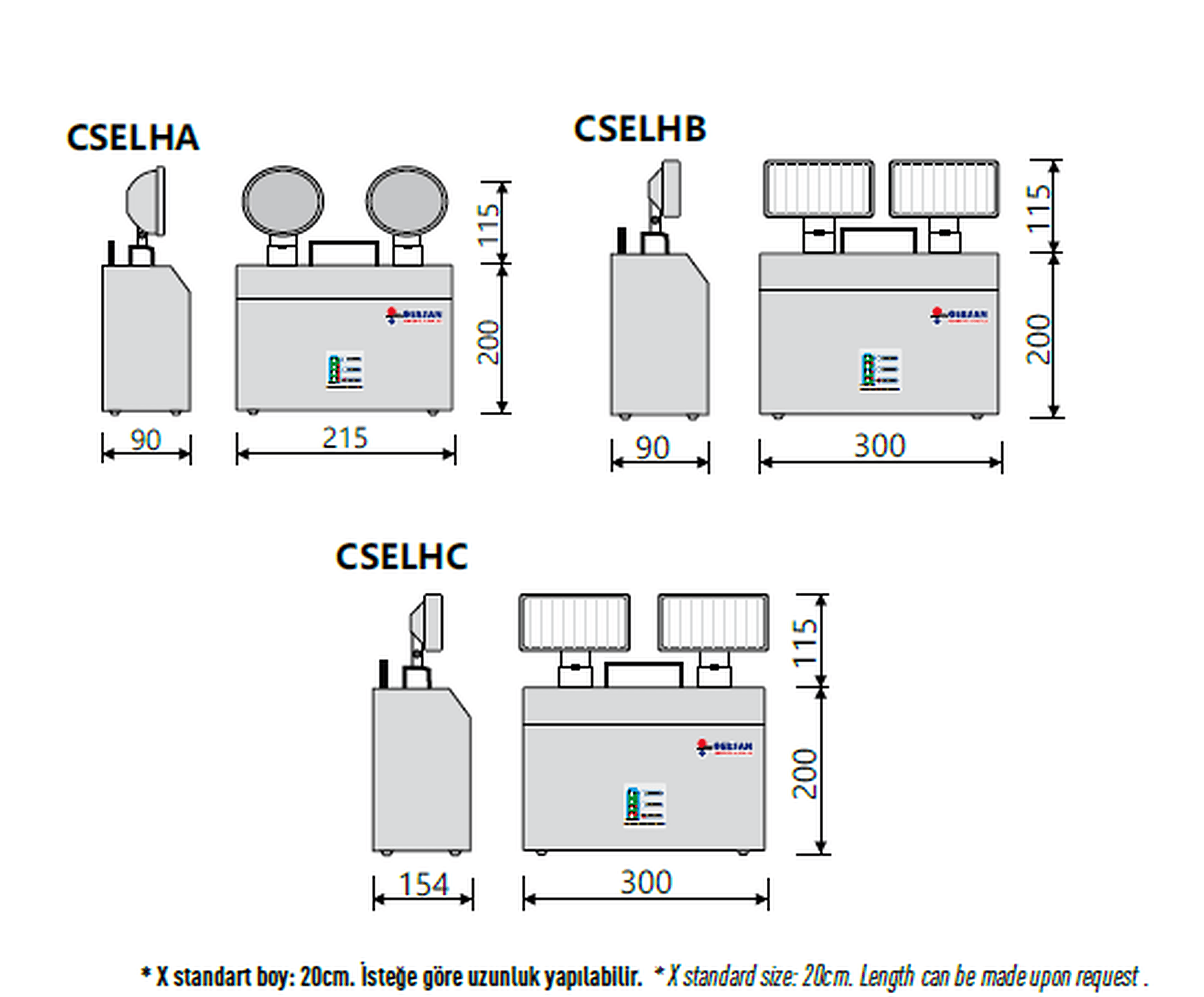 Catalogue dimensional drawing