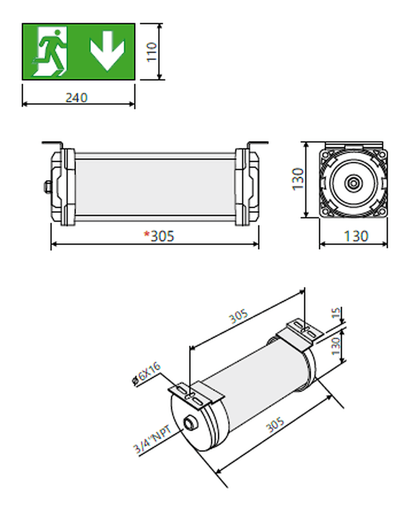 Catalogue dimensional drawing