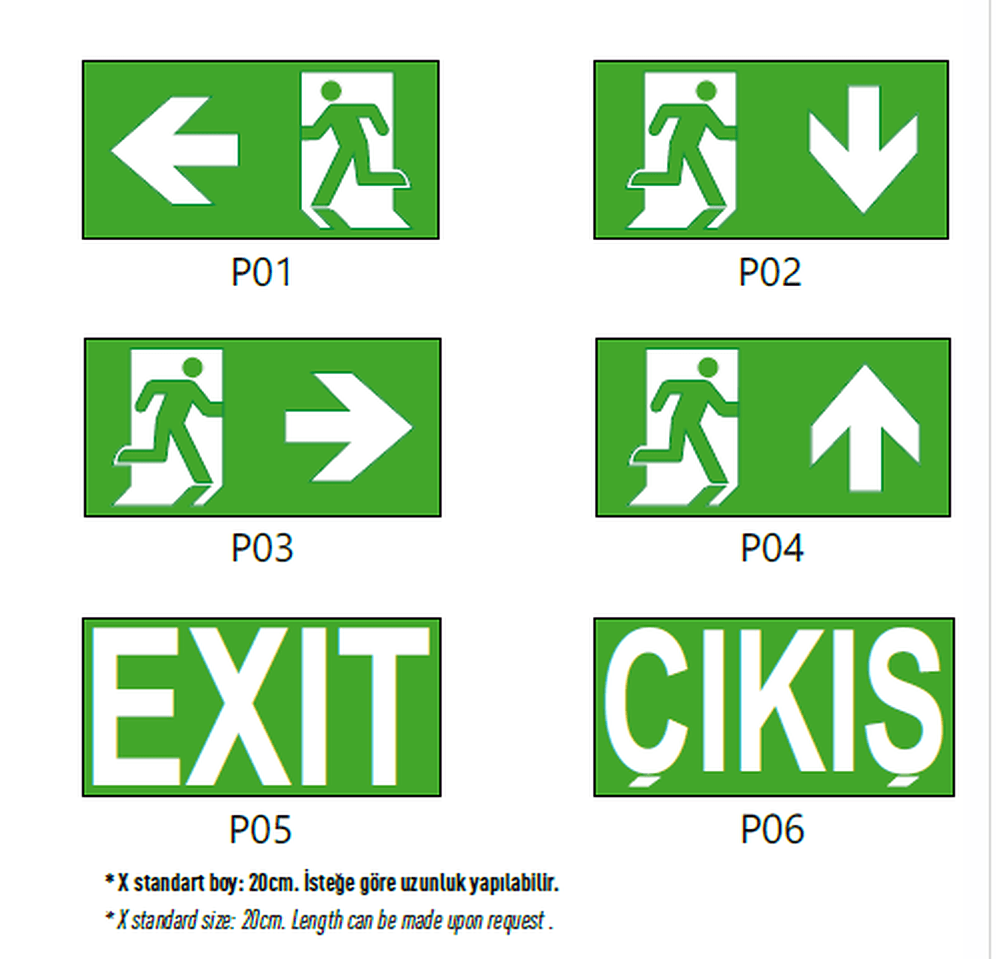 Catalogue pictogram and mounting-code reference sheet