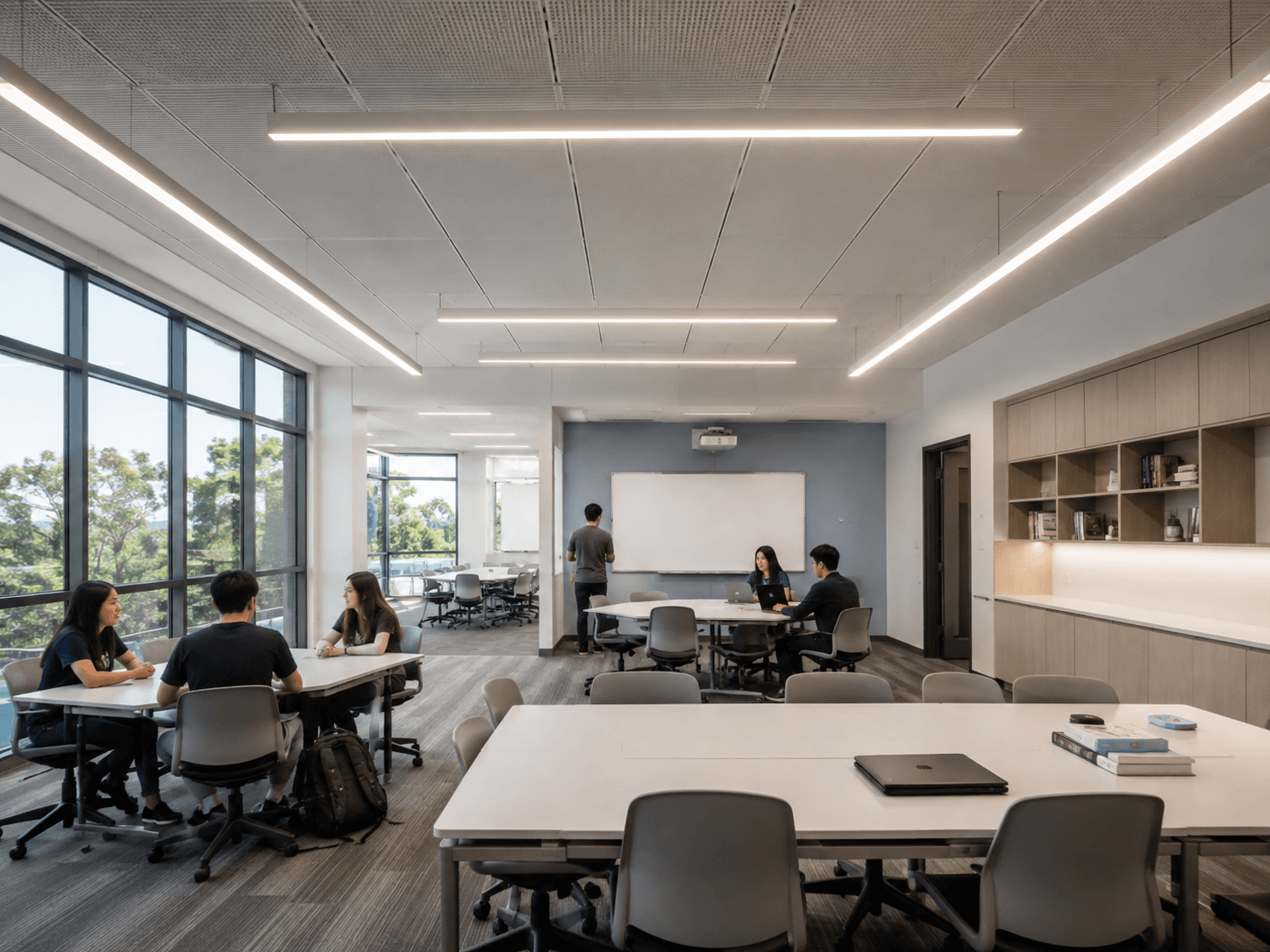 Education space illuminated by LINNER linear lighting