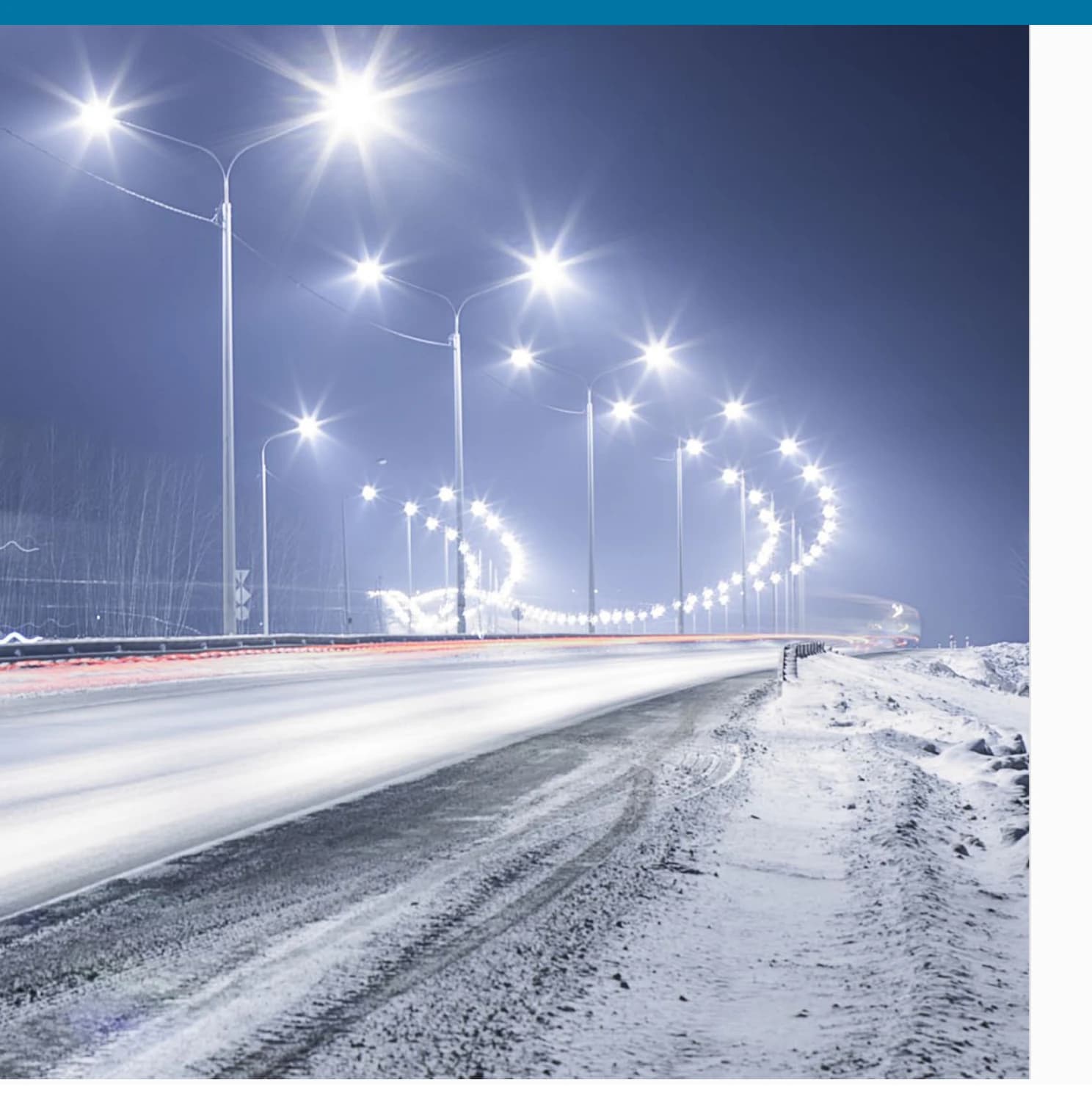 Urban roadway illuminated by GER-LED street lighting