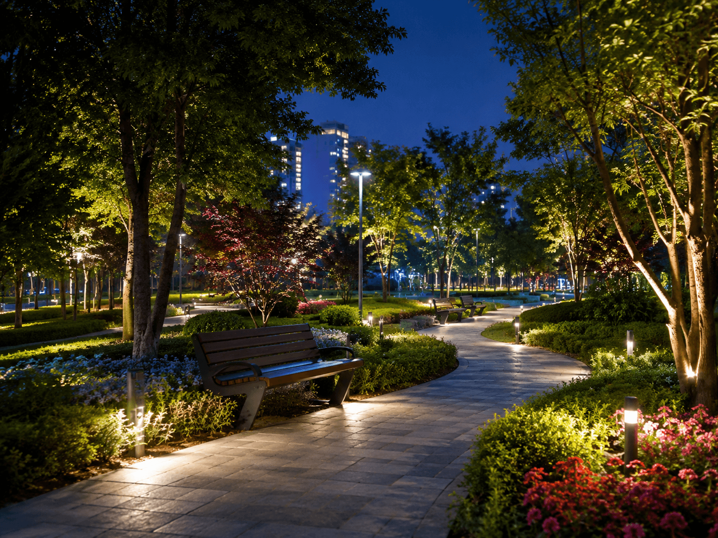 Park illuminated by GER-LED street lighting