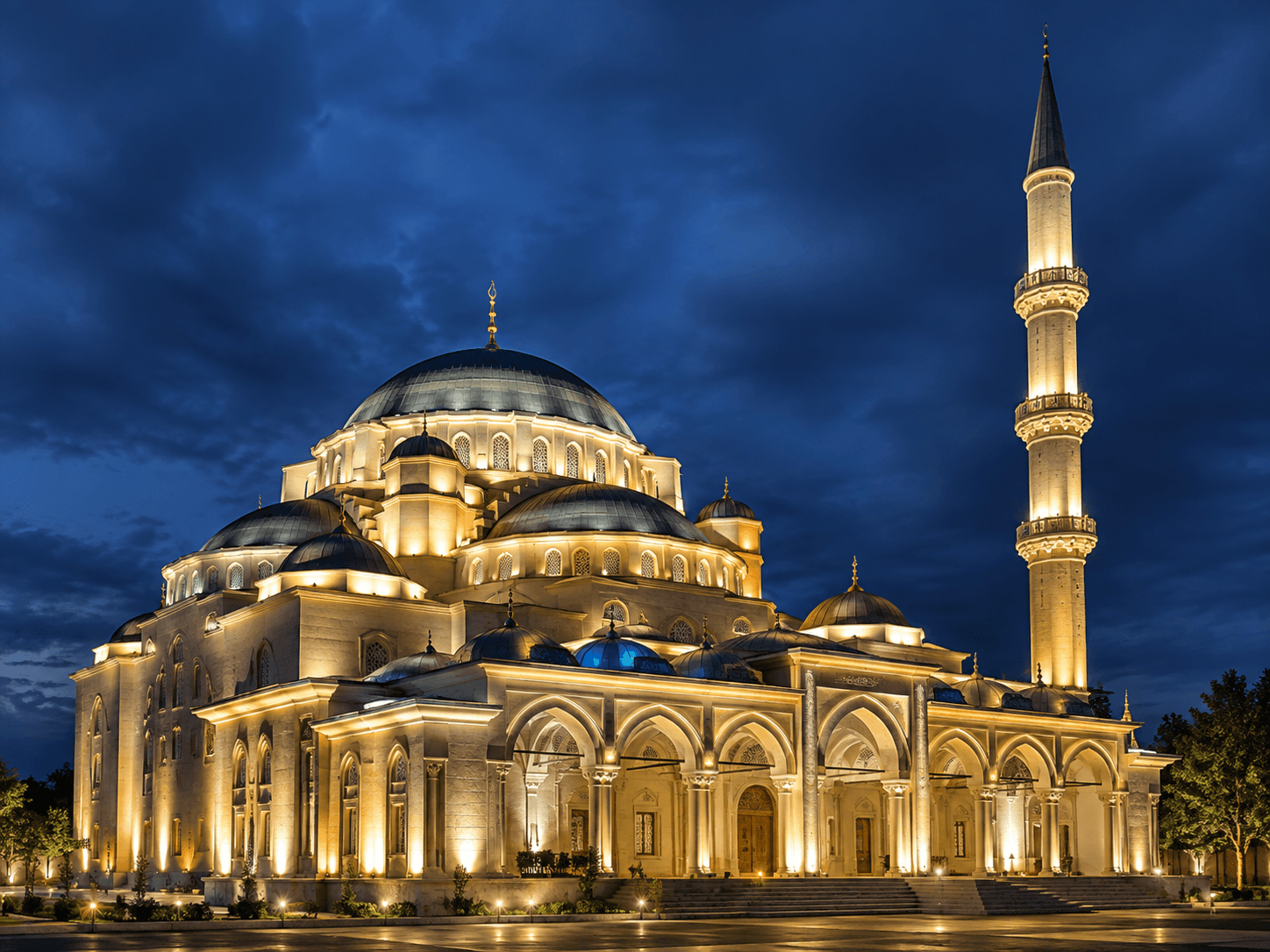 Religious building illuminated by GER-LED wall washers