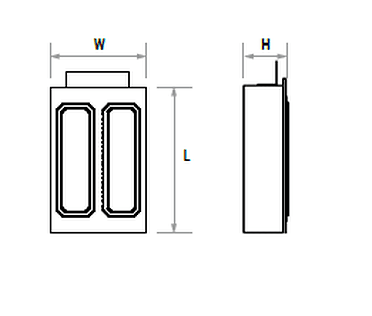 LED-BUS LDB-KMX canopy technical drawing