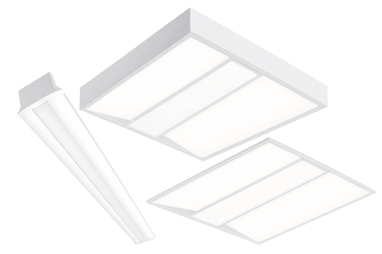 LED-BUS Panel, DPNL surface-mounted panel and DRPNL recessed backlit panel luminaires