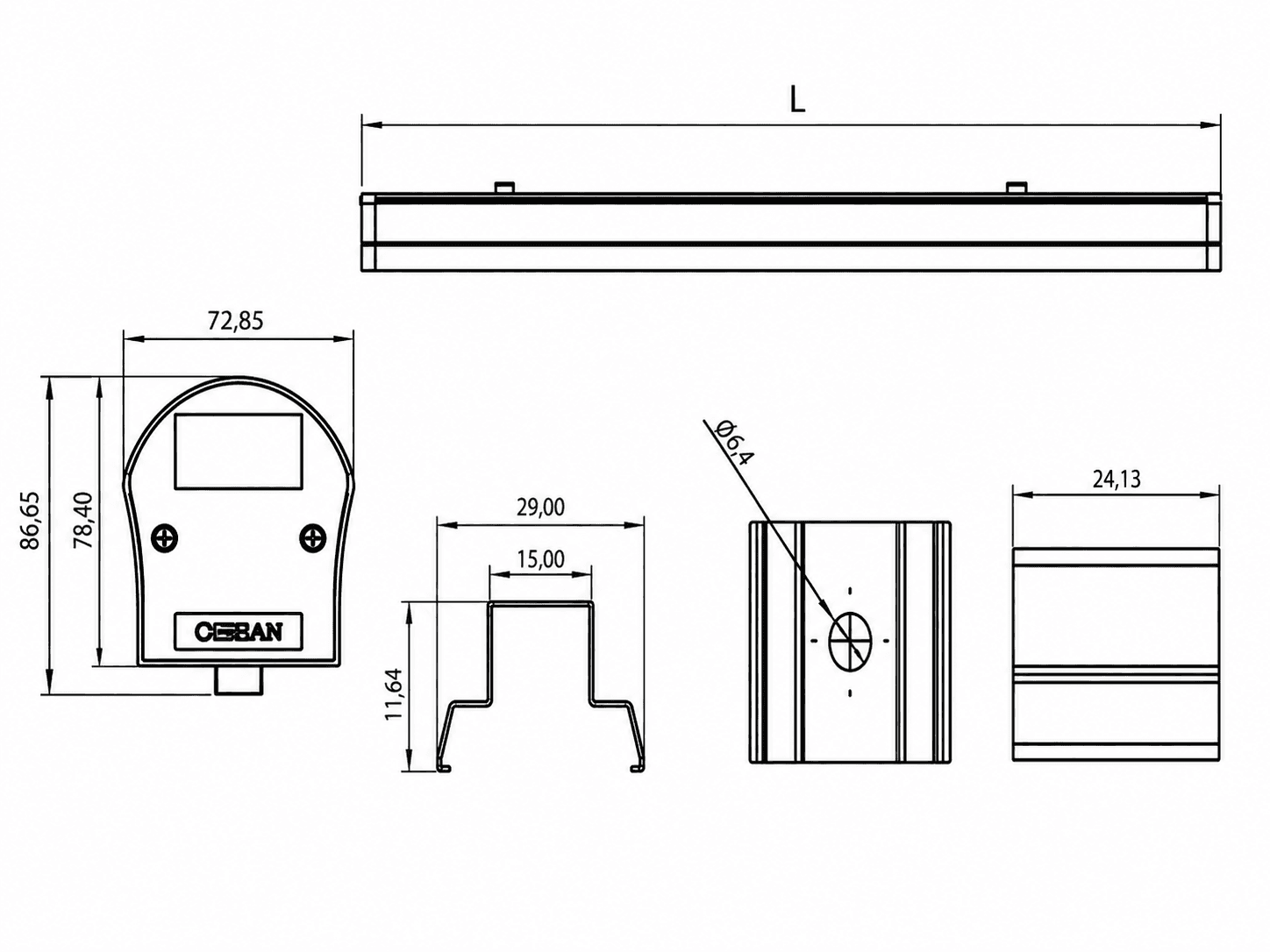 Catalogue technical drawing for LED-BUS Etange Carpark