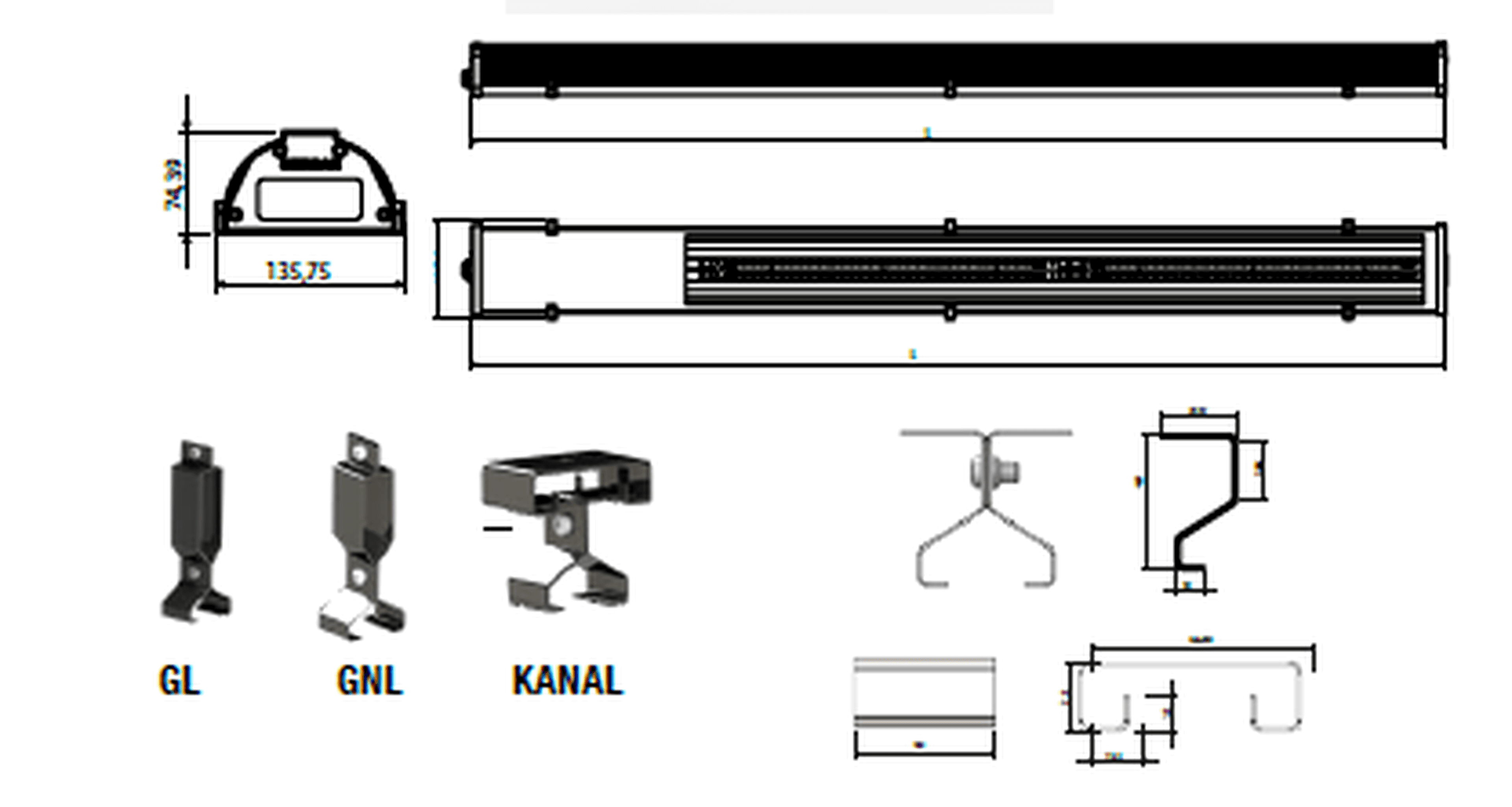 GERSAN Exproof LED technical drawing