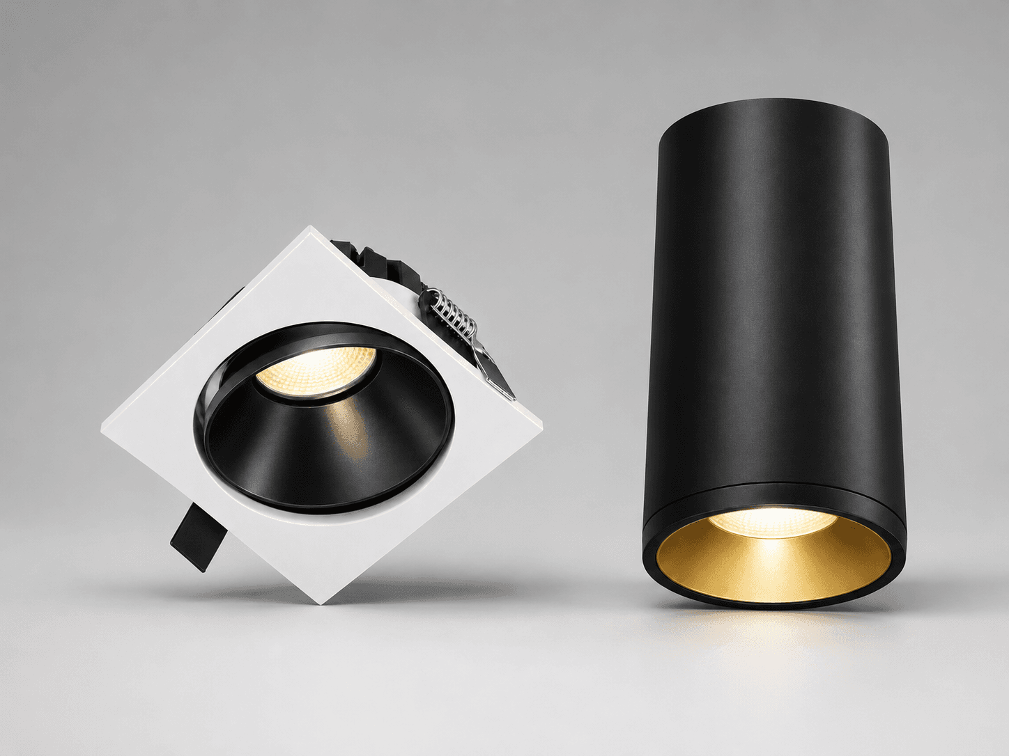 BOOM and BOLTON adjustable downlight products