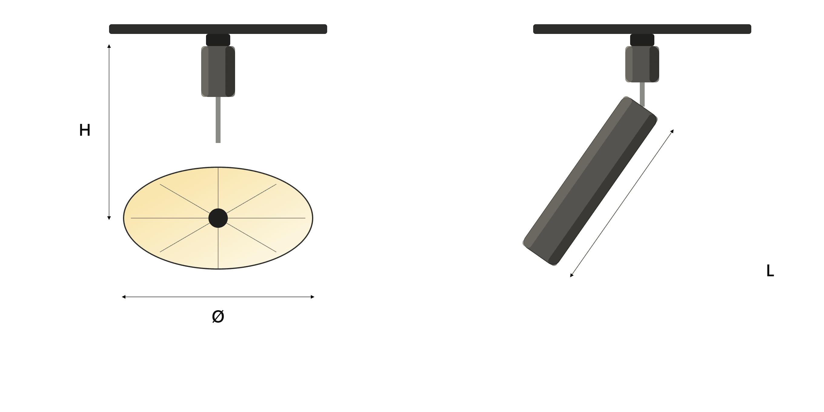 CYL Adjustable Track Spot Series catalogue technical drawing