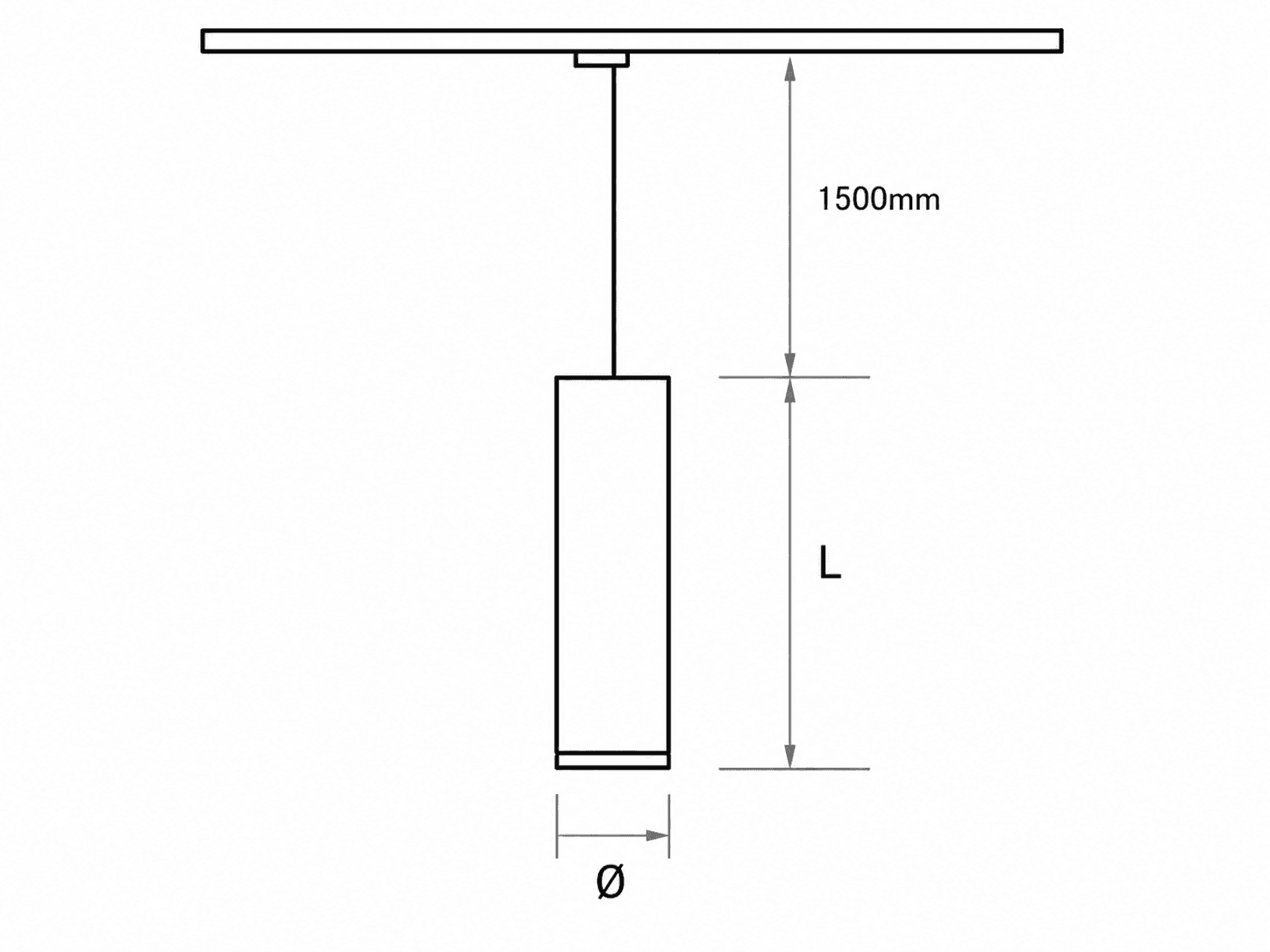 CYLP70 Pendant Track Series catalogue technical drawing