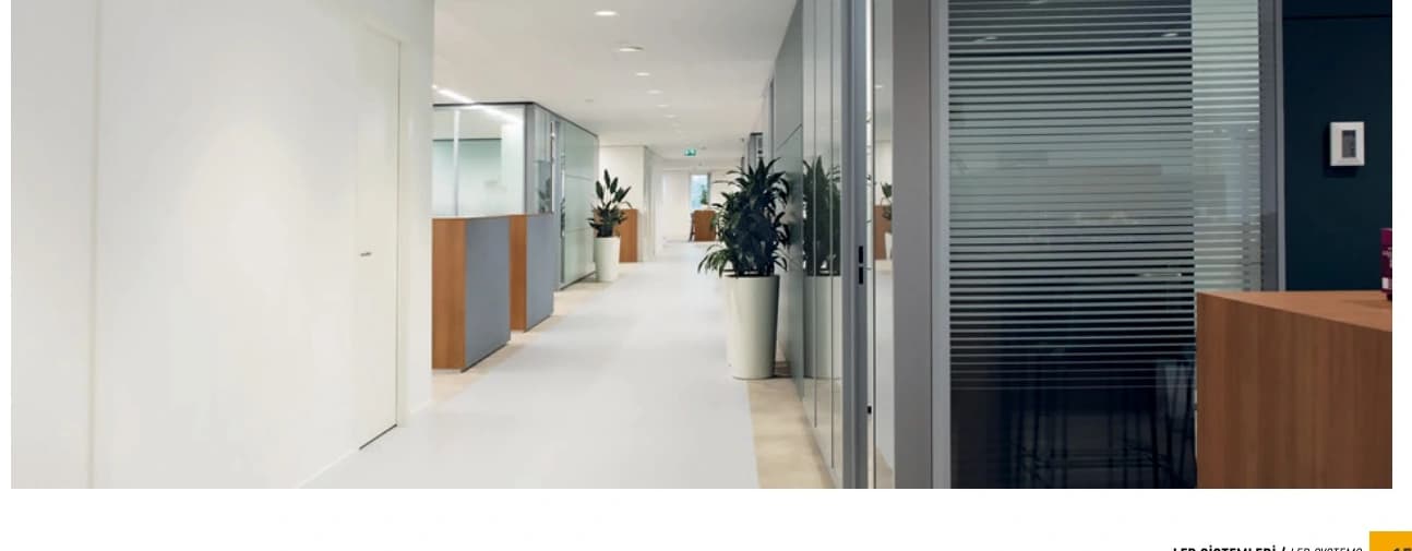 Catalogue office illuminated by STRN downlights