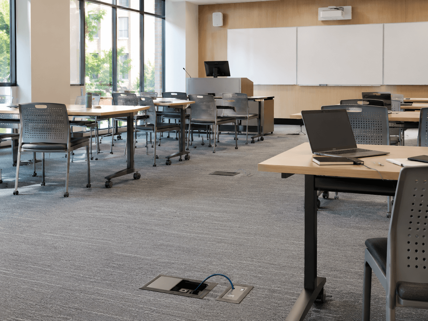 Underfloor services in an education facility